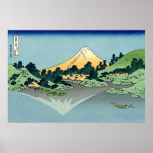 Mount Fuji reflects in Lake Kawaguchi, Hokusai Posters