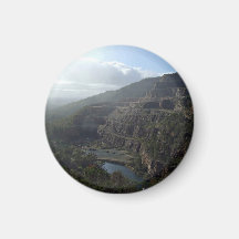 Mountain against blue sky fridge magnets