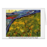 Mountain At Sunrise-Landscape By Vincent Van Gogh Greeting Cards