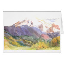 Mountain beyond shade, congrats to face challenge greeting cards