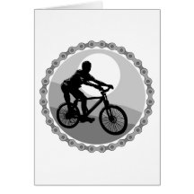 mountain bike chain sprocket grayscale greeting cards