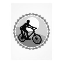 mountain bike chain sprocket grayscale custom invite