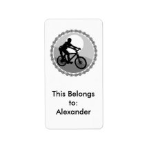 mountain bike chain sprocket grayscale personalized address labels
