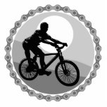 mountain bike chain sprocket grayscale acrylic cut out