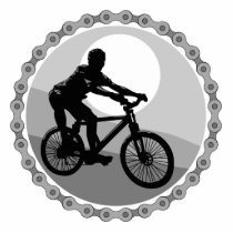 mountain bike chain sprocket grayscale acrylic cut out