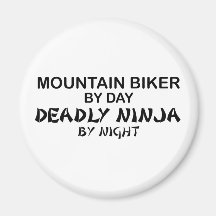 Mountain Biker Deadly Ninja by Night Magnet