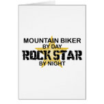 Mountain Biker Rock Star by Night Greeting Cards