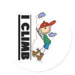 Mountain Climber I Climb  Round Stickers