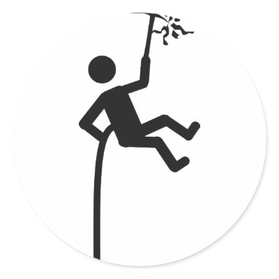 mountain climber icon round sticker by TomaniacLines