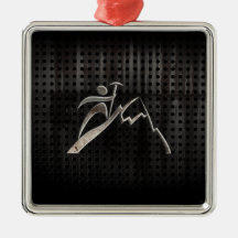 Mountain Climbing; Cool Black Christmas Tree Ornament