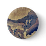 Mountain climbing pilgrims by Katsushika, Hokusai Pinback Buttons