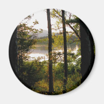 Mountain forest lake refrigerator magnet
