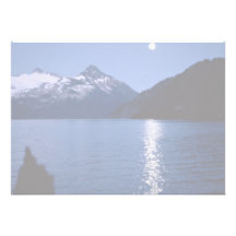 Mountain lake and the moon, British Columbia, Cana Invites