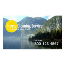 Mountain Lake Home Cleaning Business Card