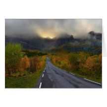Mountain Massif of Flakstadoya Island Norway Card