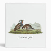 Mountain Quail, John Audubon Vinyl Binder