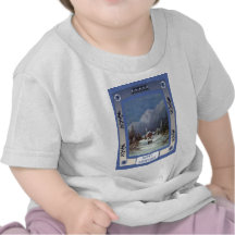 Mountain village in the snow shirts