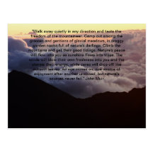 Mountains in the clouds post card