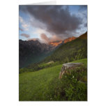 Mountains lit by sunrise in Slovenia cards