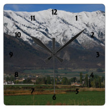 Mountains Overlooking Wellsville Wall Clocks