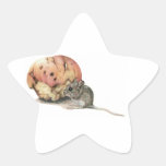 Mouse and Apple Star Sticker