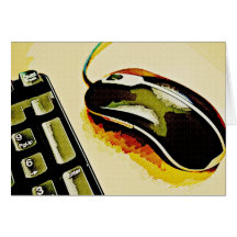 Mouse and Keyboard Greeting Cards