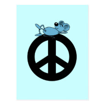 Mouse and peace symbol post cards