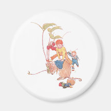 Mouse & Fairies Playing Leapfrog Fridge Magnet