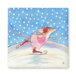 Mouse figure skater magnet