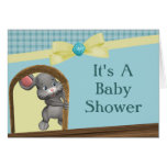 Mouse In House Baby Shower, Green & Yellow Cards