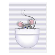 Mouse in Pocket Postcard