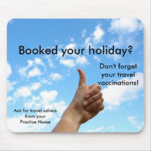 Mouse Mat - travel vaccine reminder Mouse Mats