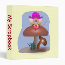 Mouse on a mushroom - scrapbook binders