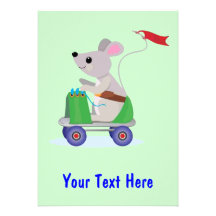 Mouse on a Skate Scooter Invitation