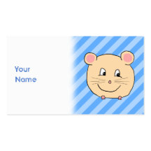 Mouse on Blue Stripes. Business Card