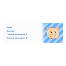 Mouse on Blue Stripes. Business Card Templates