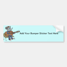 Mouse Playing Guitar Bumper Stickers