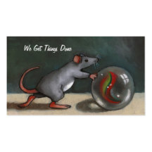 Mouse Pushing Marble: Effort: Original Art Business Card Template