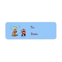 Mouse & Reindeer Christmas Label