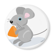 MOUSE WITH CHEESE MAGNET