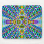 Mousemat Abstract Psychedelic Design, Blue Gold Mousepad