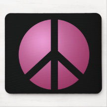 Mousemat Peace, Pink, Black Mouse Pads