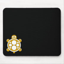 Mousemat, round turtle, orange white black mouse pads