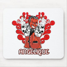 Mousepad:  "Angelique, the Devil Made Me Do It!"