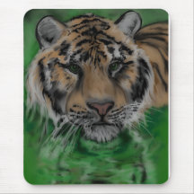Mousepad avec la chasse de tigre dans l'eau tapis de souris