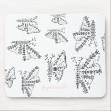 mousepad batterfly detail crochet by patriciaBC