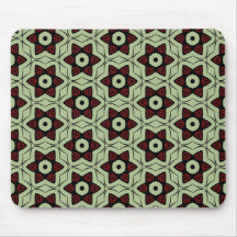 Mousepad Black Tan Red Star Pattern Mousemat