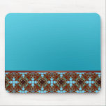 Mousepad Cyan Blue Brown Elegant Mousemat mousepads