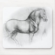 Mousepad de cheval de Léonard de Vinci Tapis De Souris
