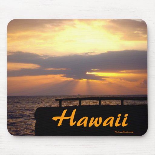 Mousepad de coucher du soleil d'horizon d'Hawaï Tapis De Souris